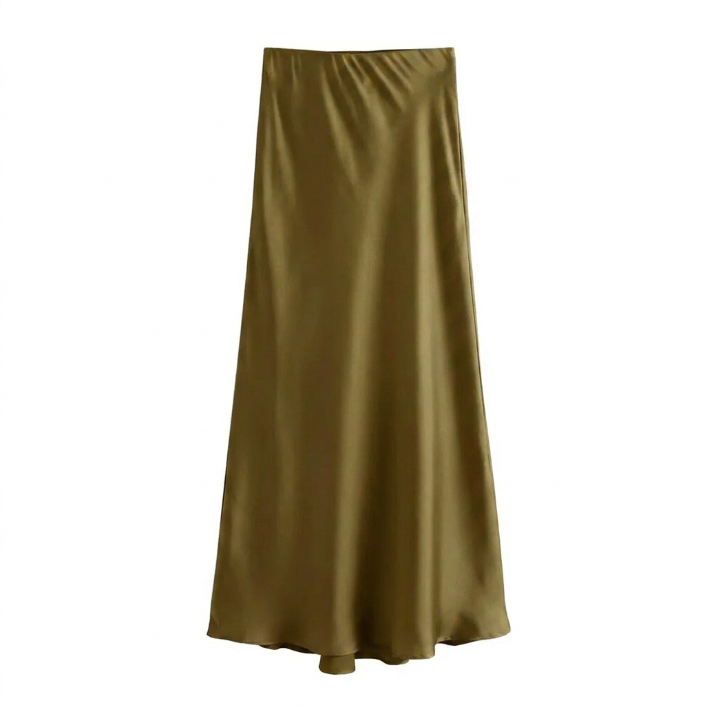 Maxi Rok Satijn Look