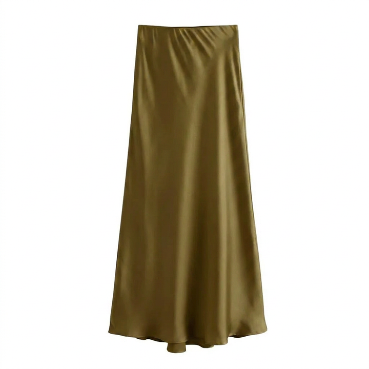 Maxi Rok Satijn Look