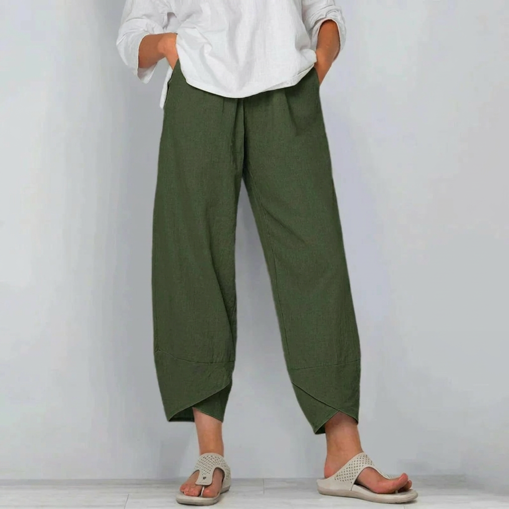 Dames Cropped Broek met Wijde Pijpen