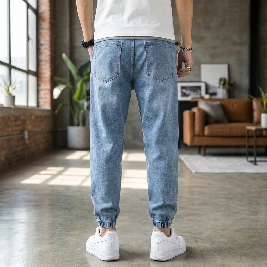 Heren Denim Joggingbroek