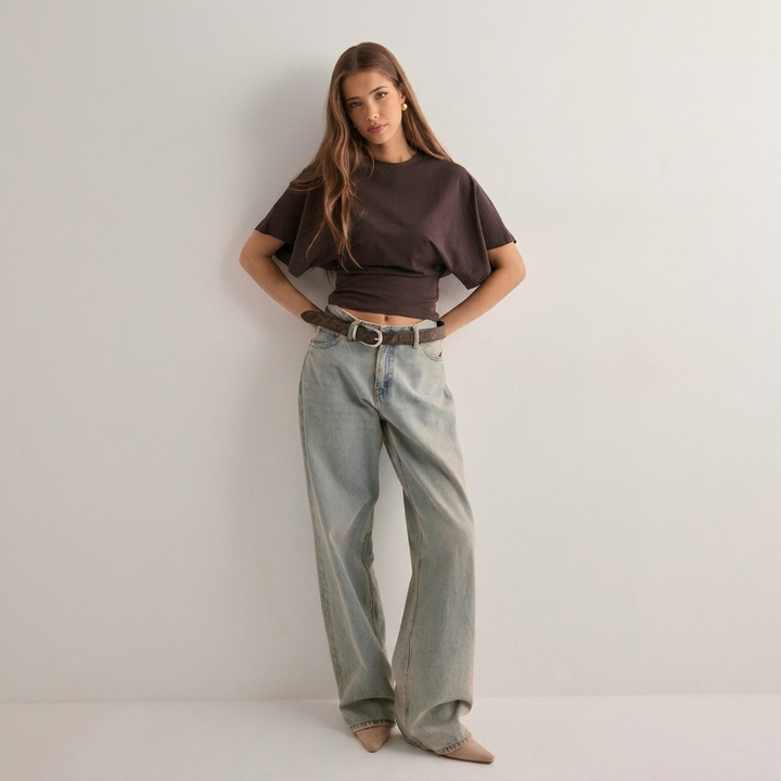T‑Shirt met Speelse Wijde Mouwen