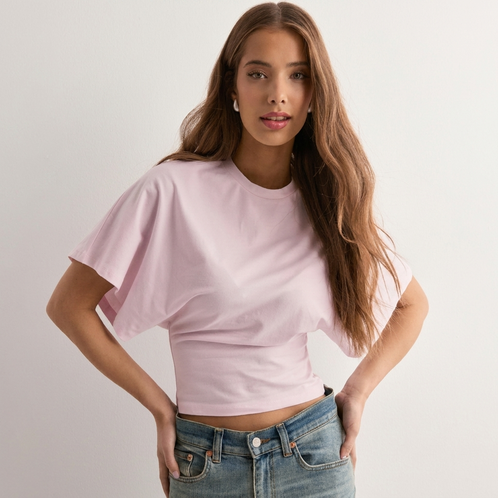 T‑Shirt met Speelse Wijde Mouwen