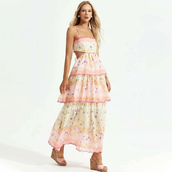 Bloem & Ruches – Lange Geborduurde Zomerjurk
