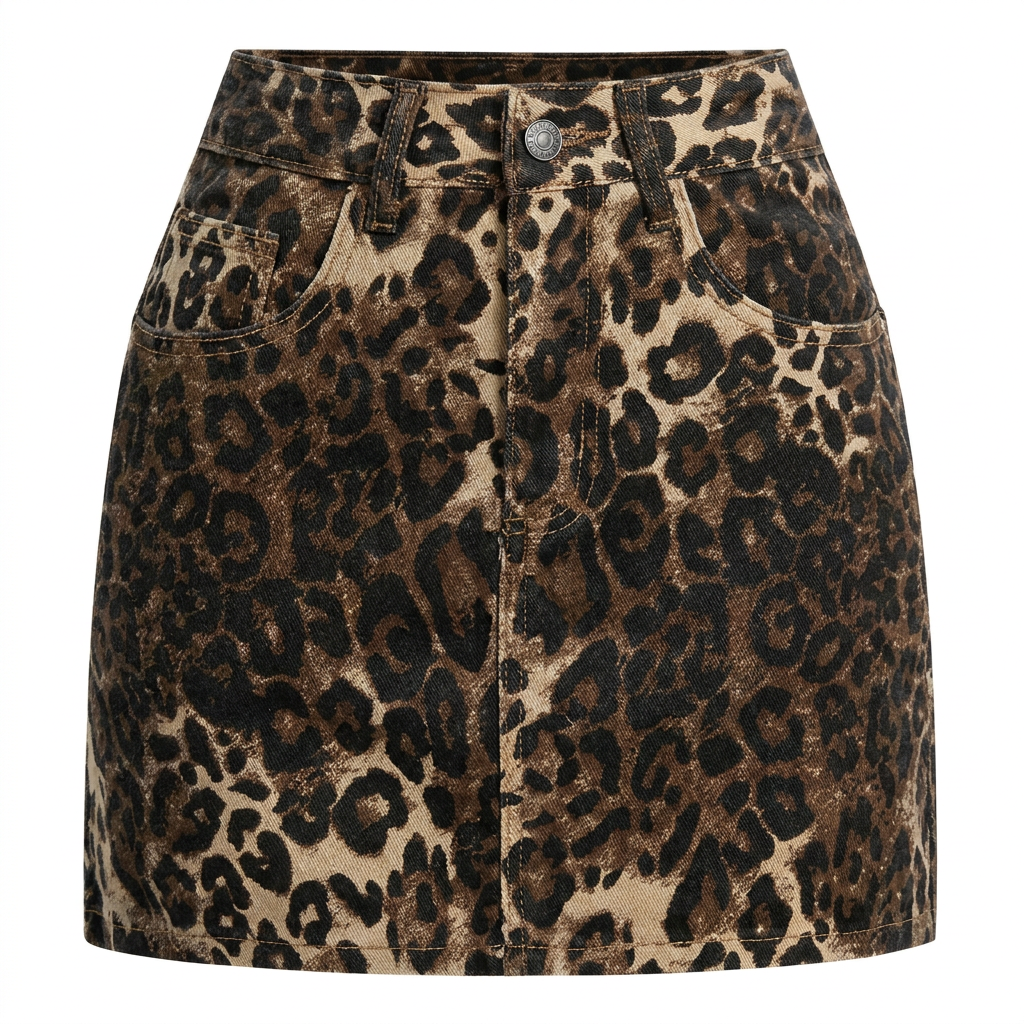 Trendy Hoge Taille Rok Dames met Luipaard Print