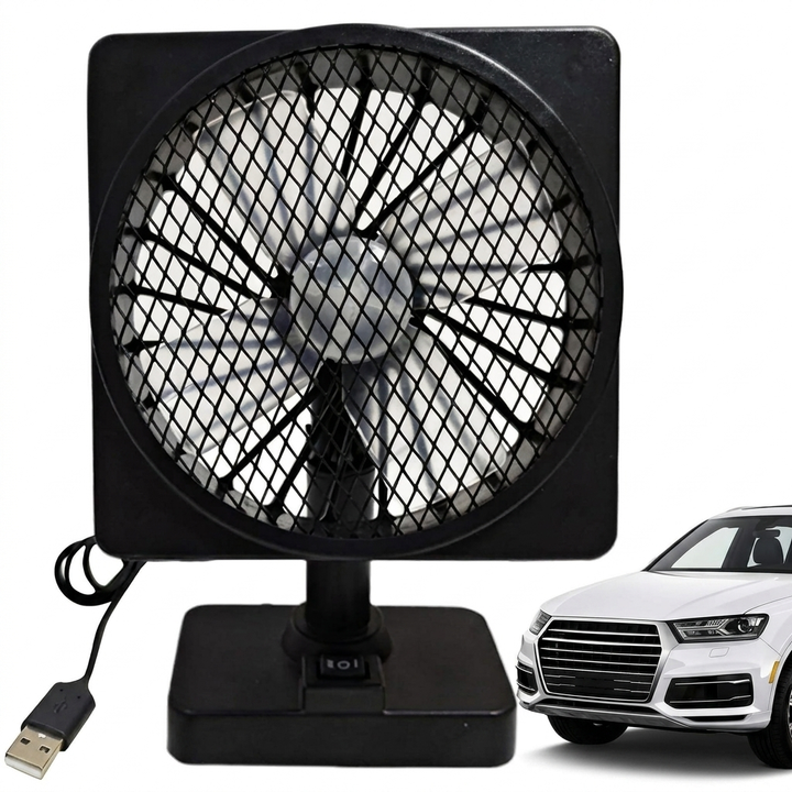 Draagbare 12V auto-koelventilator met 360°