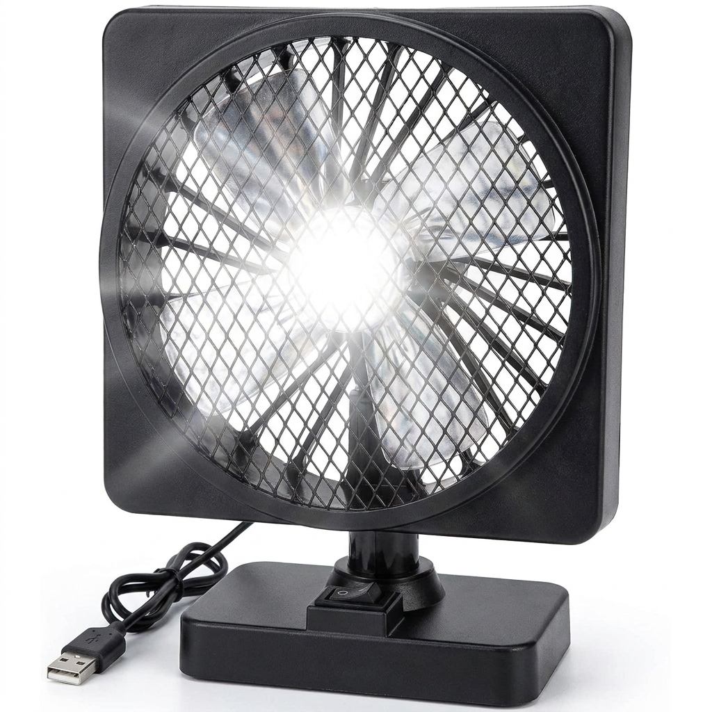 Draagbare 12V auto-koelventilator met 360°