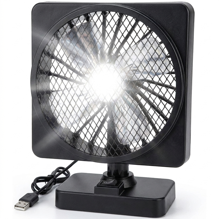 Draagbare 12V auto-koelventilator met 360°