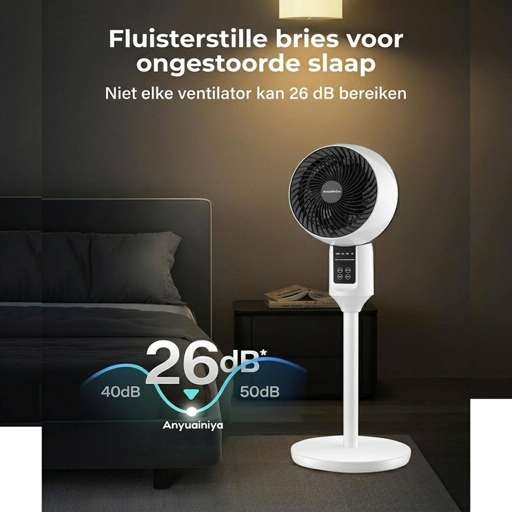 Verstelbare staande ventilator met 3D-oscillatie