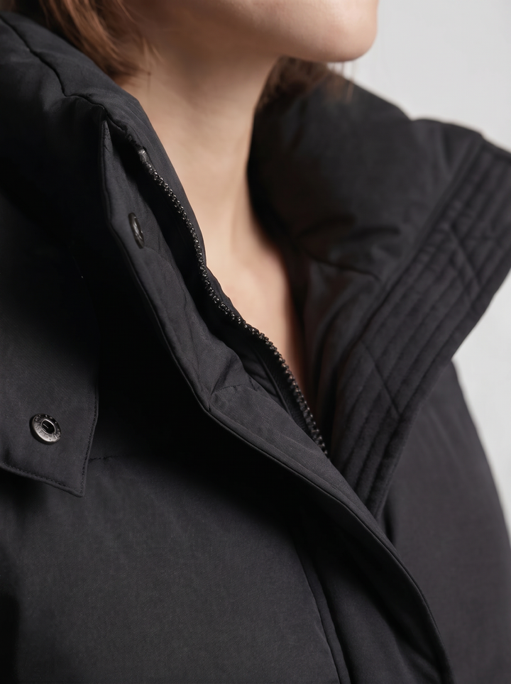 Dames winterjas met capuchon, oversized, korte gewatteerde jas