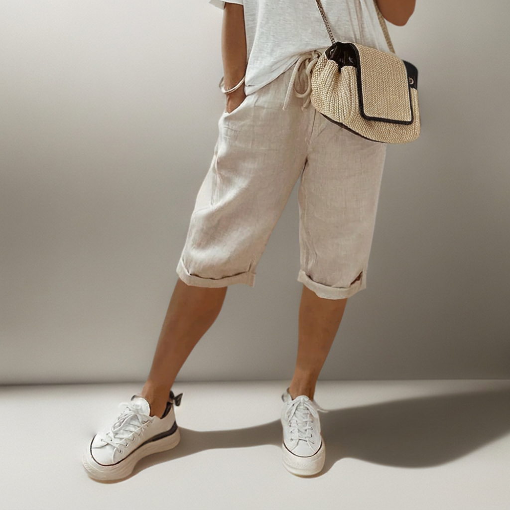 Short met losse pasvorm en trekkoord