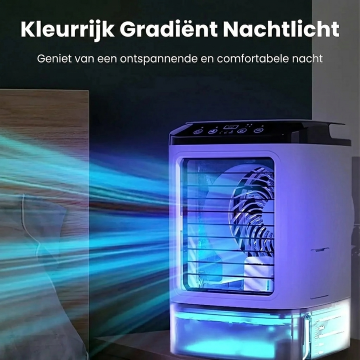 Compacte koelventilator met luchtbevochtiger