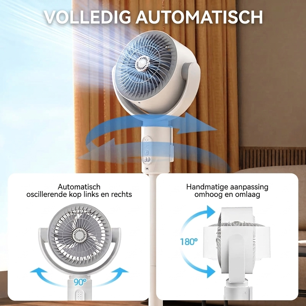 Stille vloerventilator – Afstandsbediening oscillatie
