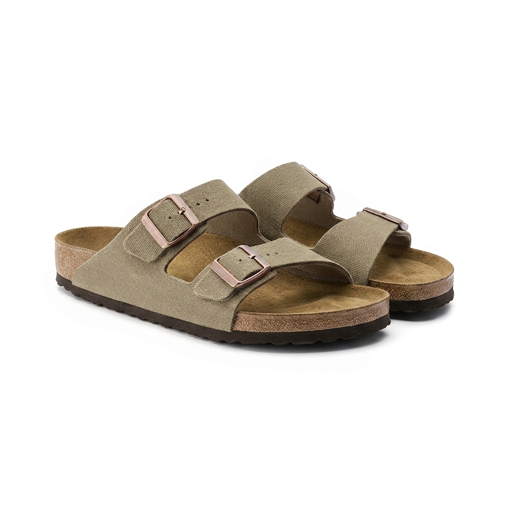 Vintage Platte Kurken Sandalen Dames Heren