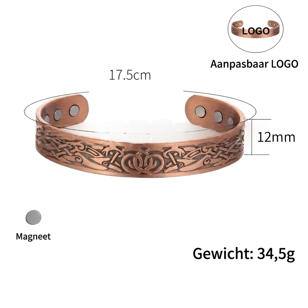 Rode Magnetische Armband Vintage Design