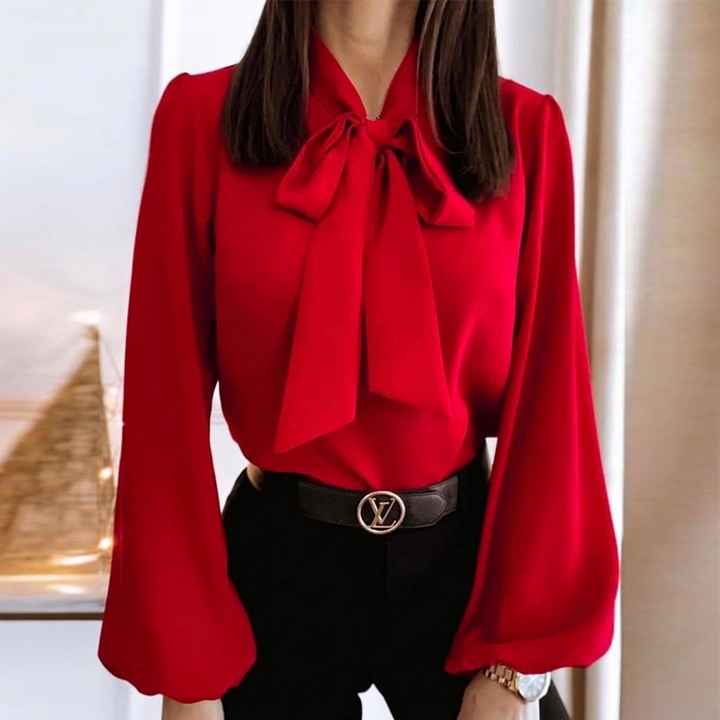 Dames Blouse met Strik en Kraag