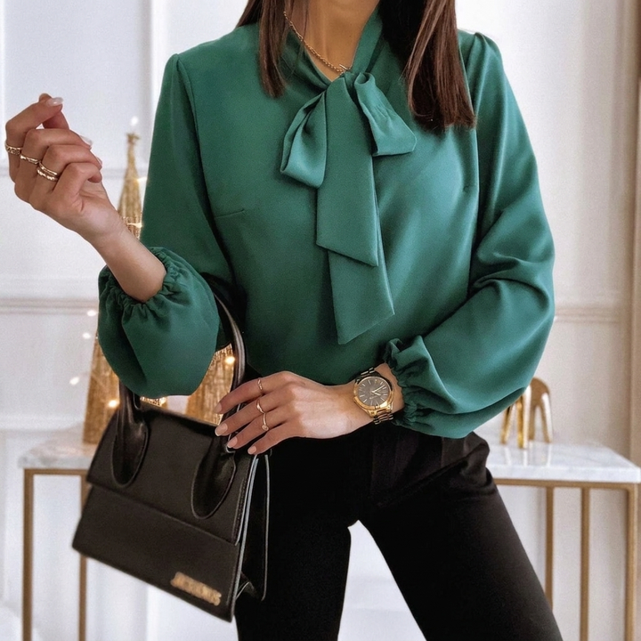 Dames Blouse met Strik en Kraag