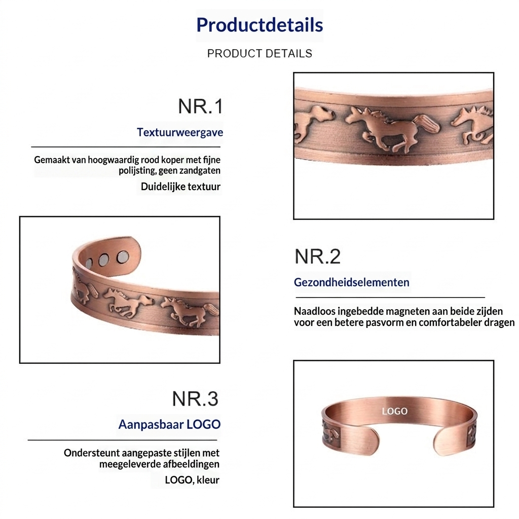 Kleine Paard Magnetische Armband en Ring