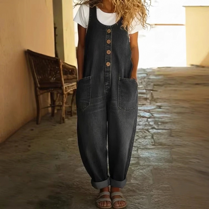 Dames Mouwloze Jumpsuit met Zakken