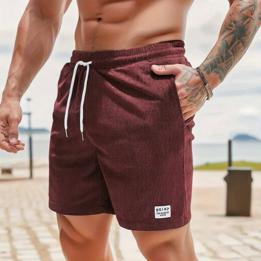 Hardloopshorts van corduroy in vintage stijl voor heren