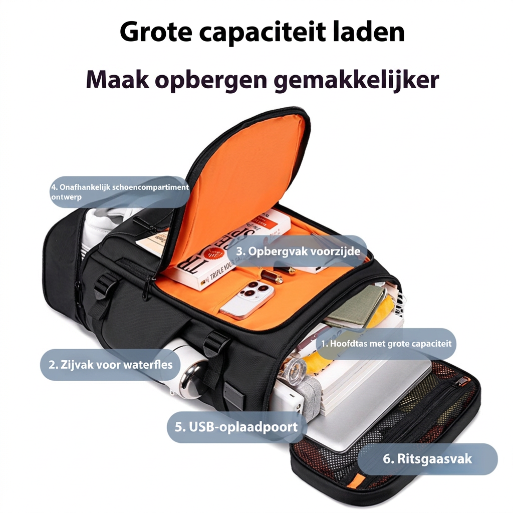 Multifunctionele Reistas met Grote Capaciteit