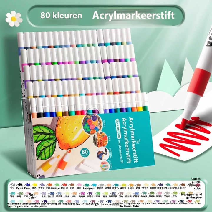 Ware Kleur Acryl Markeerstift Kleur Schilderen