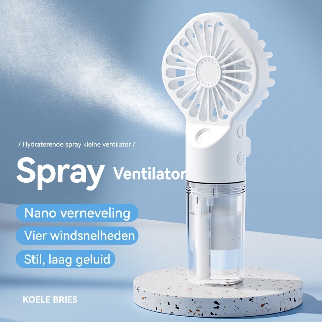 Draagbare Handventilator met Vernevelingsfunctie