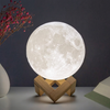 3D-geprinte maan-nachtlamp met aanraakschakelaar voor interieurdecoratie