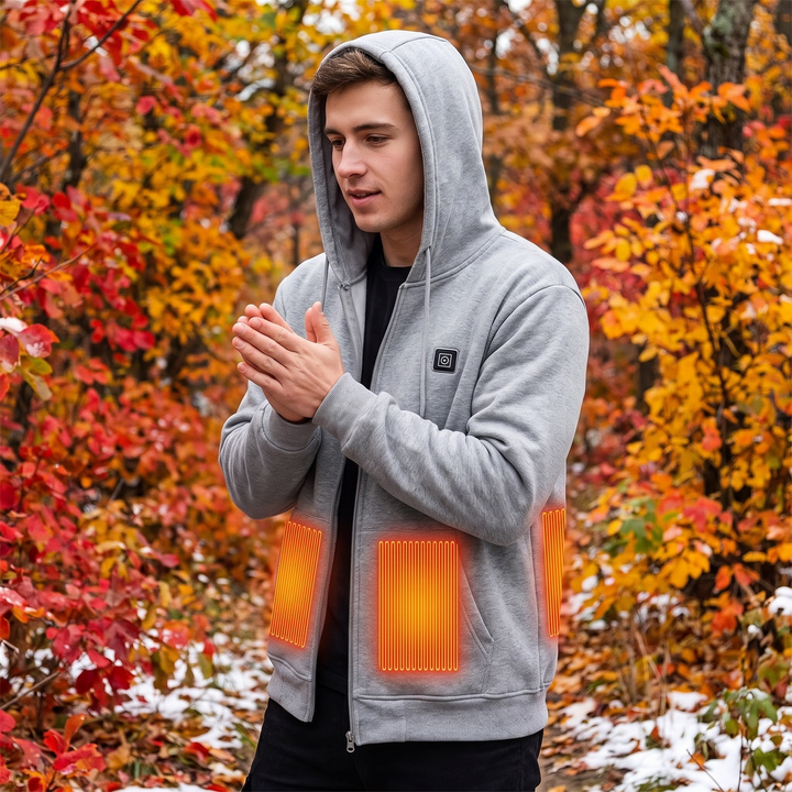 Verwarmde hoodie met warmte op borst en rug