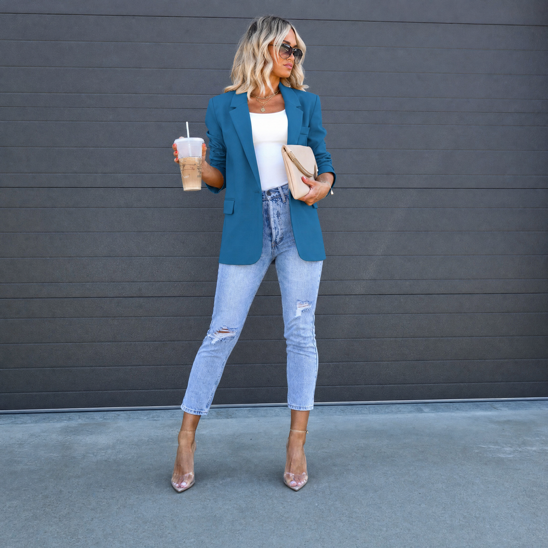 Blazer met Revers en Knoopsluiting