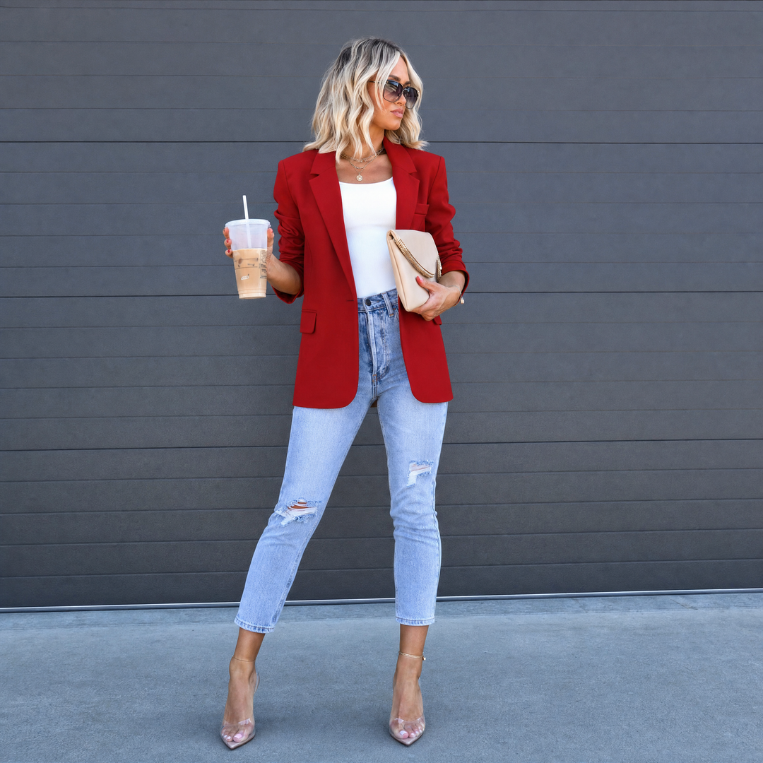 Blazer met Revers en Knoopsluiting