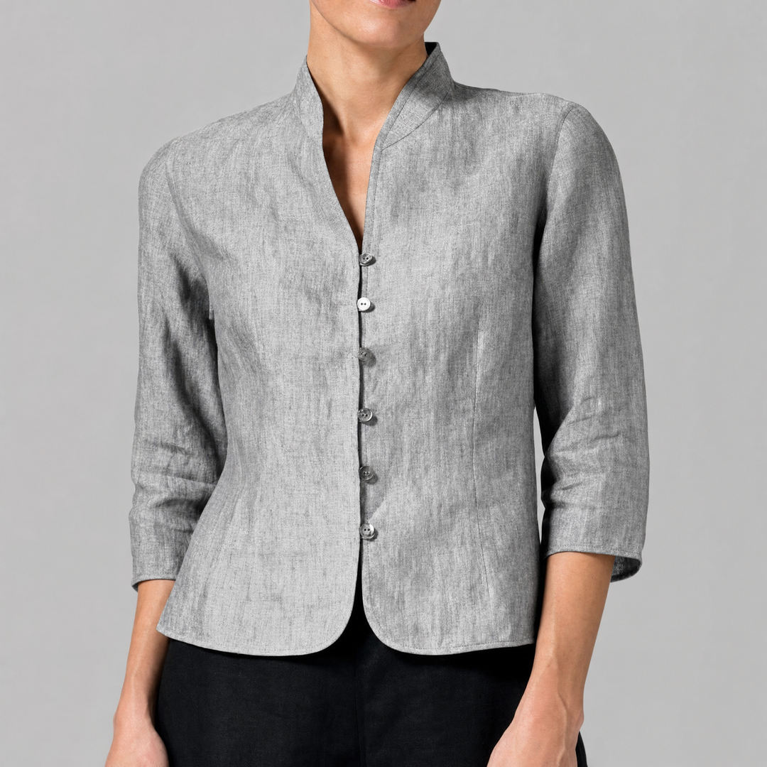 Blouse met opstaande kraag voor dames