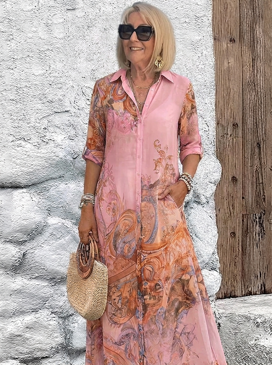 Mediterrane resort-maxi-jurk