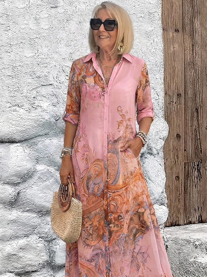 Mediterrane resort-maxi-jurk