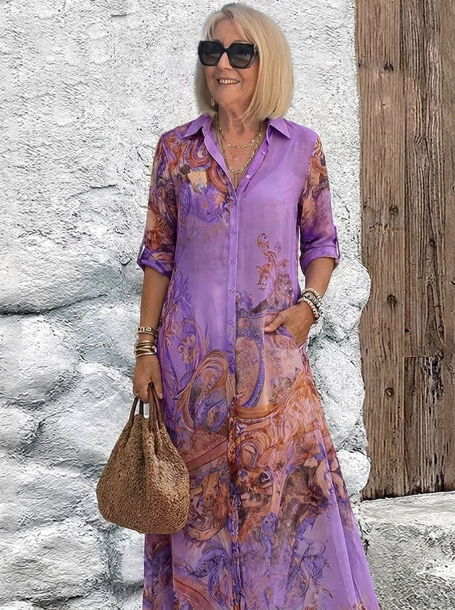 Mediterrane resort-maxi-jurk