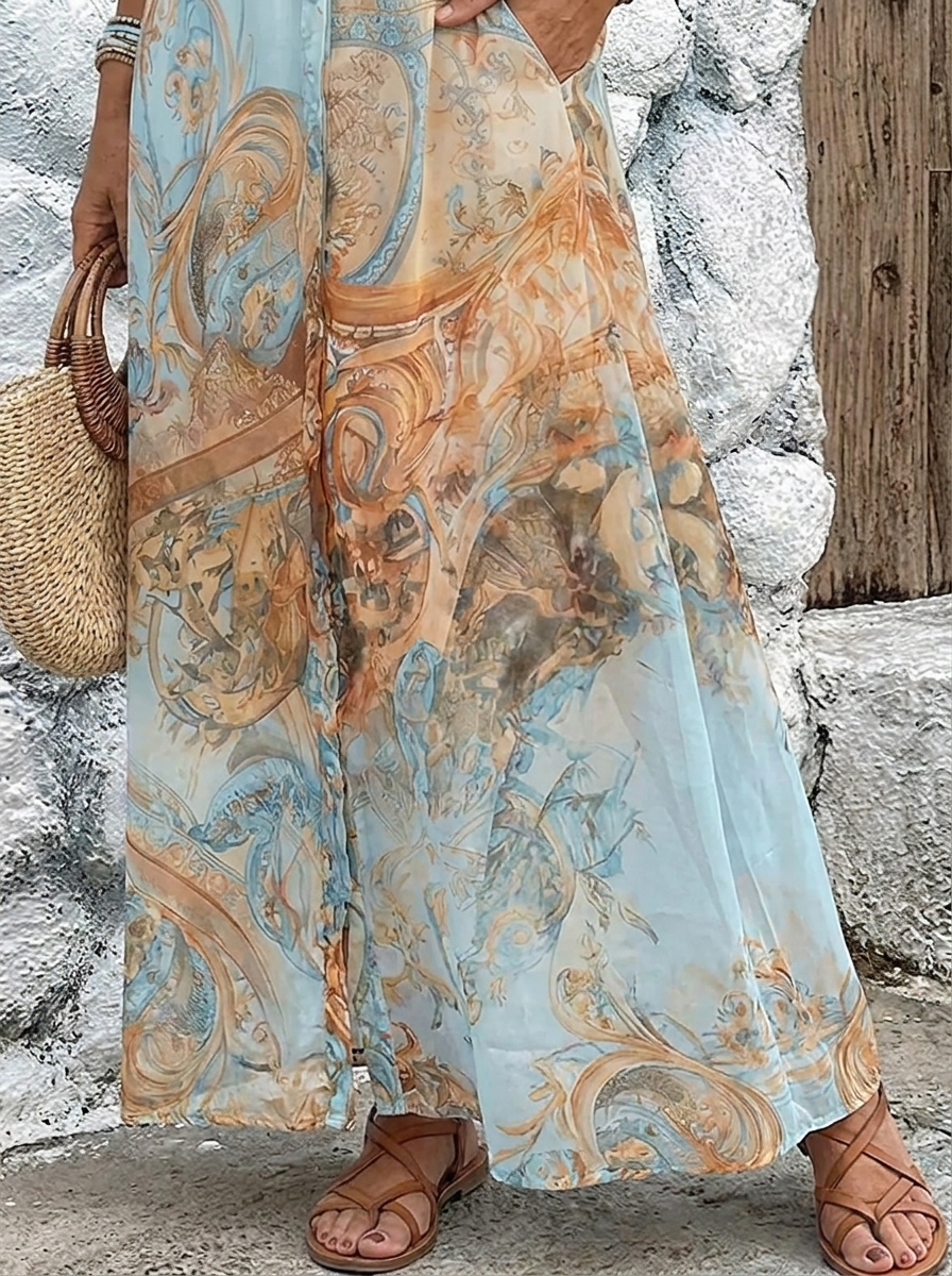 Mediterrane resort-maxi-jurk