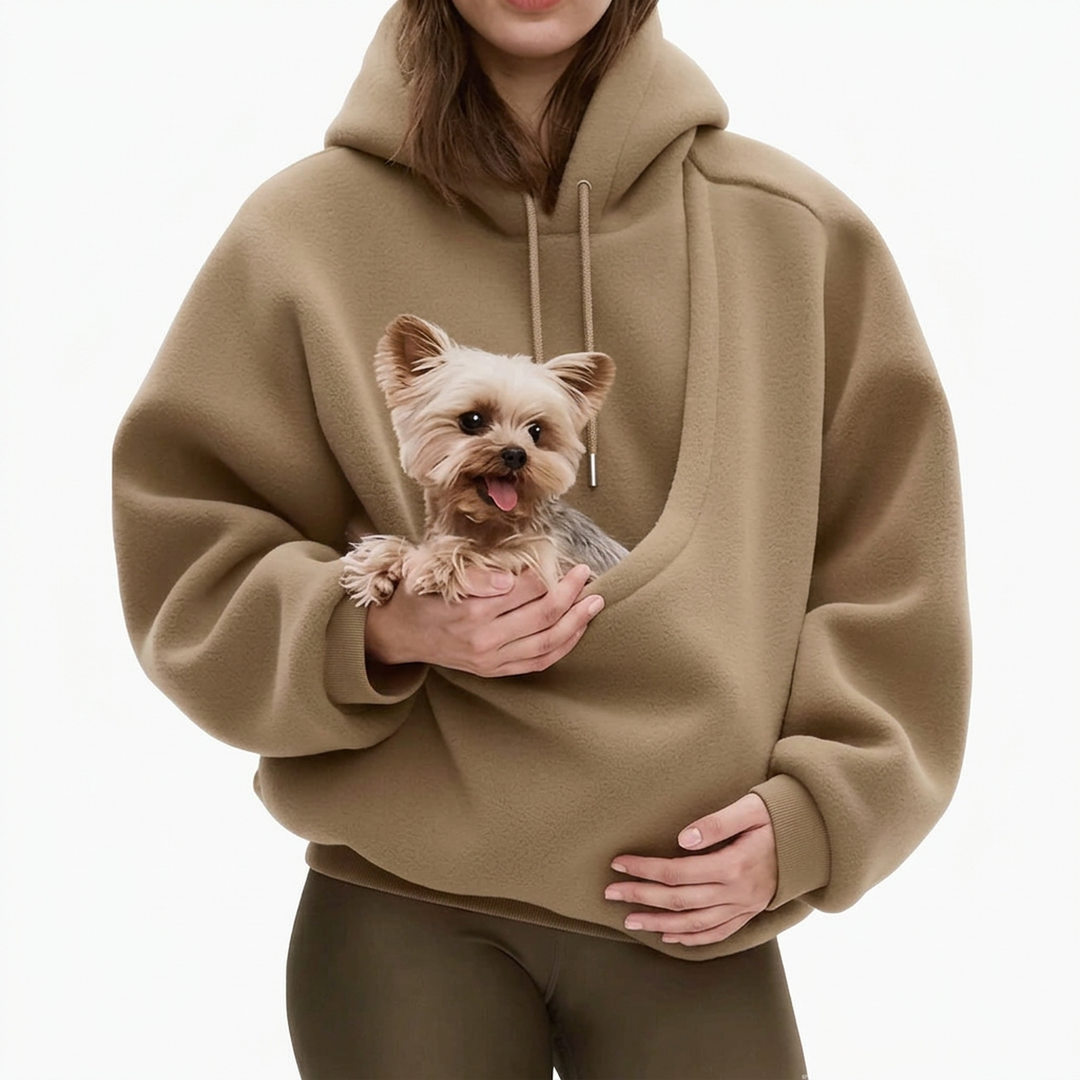 Kangoeroe-hoodie met ingebouwde buidel voor katten en honden