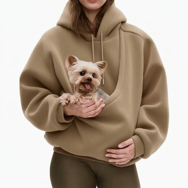 Kangoeroe-hoodie met ingebouwde buidel voor katten en honden