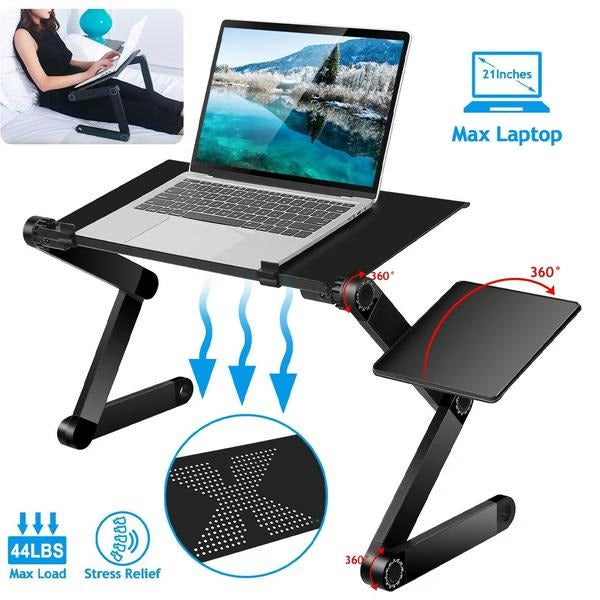 In hoogte verstelbare laptopstandaard met draaibare poten