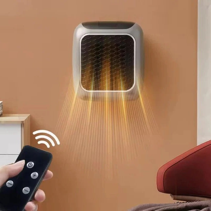 Mini wandkachel 800 W voor het stopcontact, stil en compact