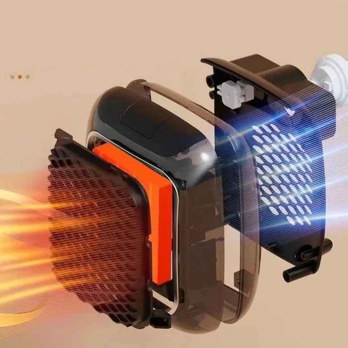 Mini wandkachel 800 W voor het stopcontact, stil en compact