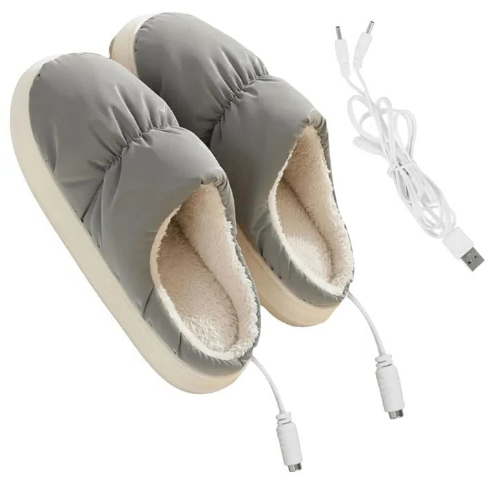 Verwarmde USB-sloffen met antislipzool