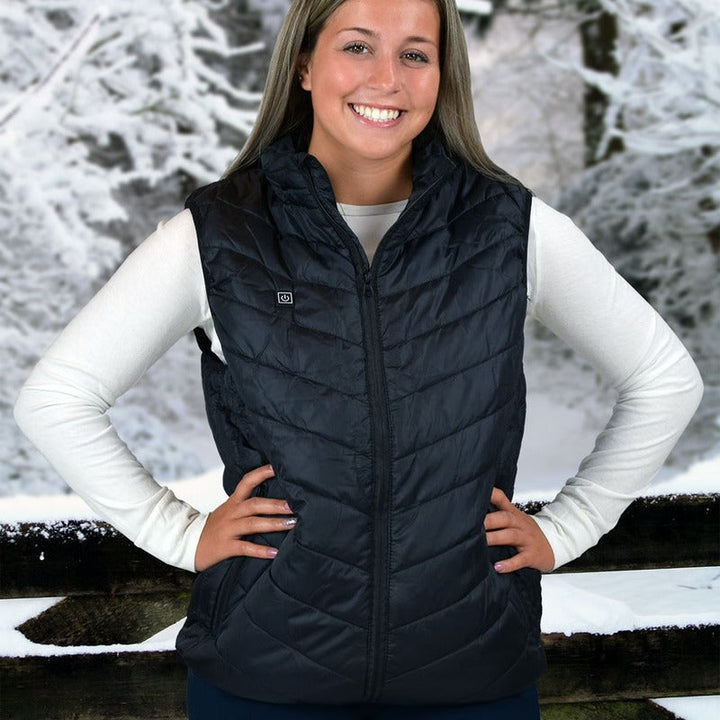 Lichte carbon verwarmde bodywarmer, warm in 60 sec