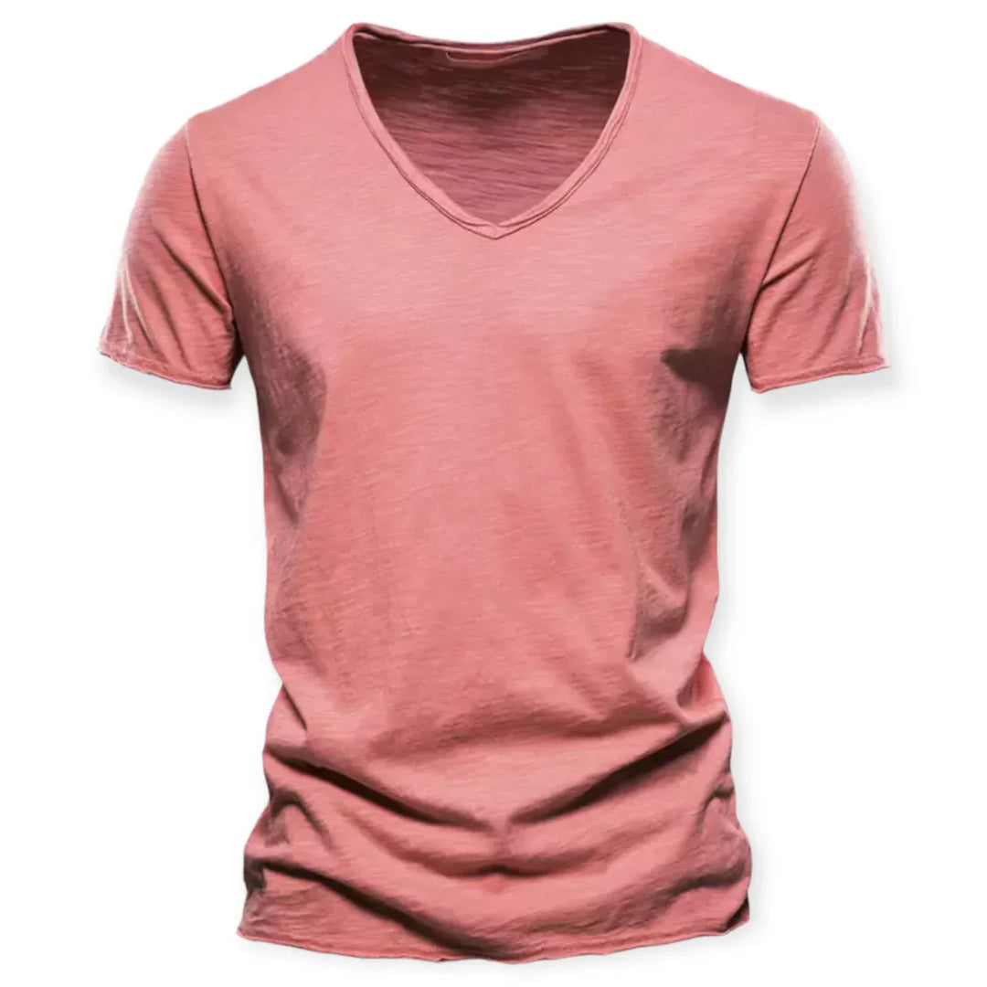 T-shirt voor heren met V-hals