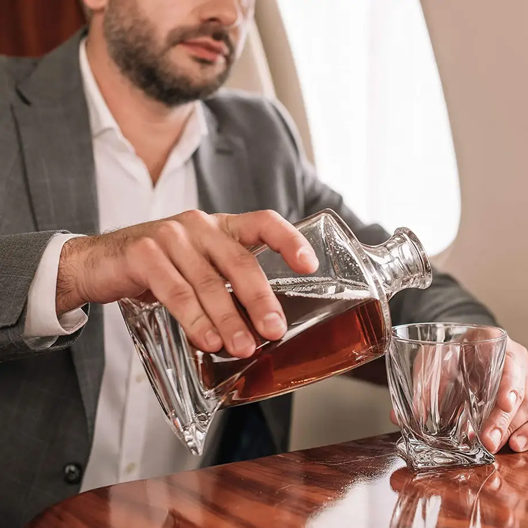 Luxe Kristallen Whiskey Karaaf en Glazenset