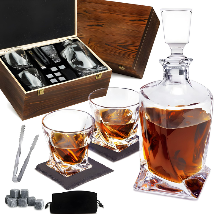 Luxe Kristallen Whiskey Karaaf en Glazenset