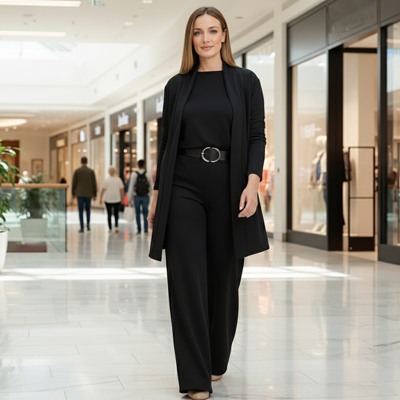 Driedelige comfortset: vest, top en broek
