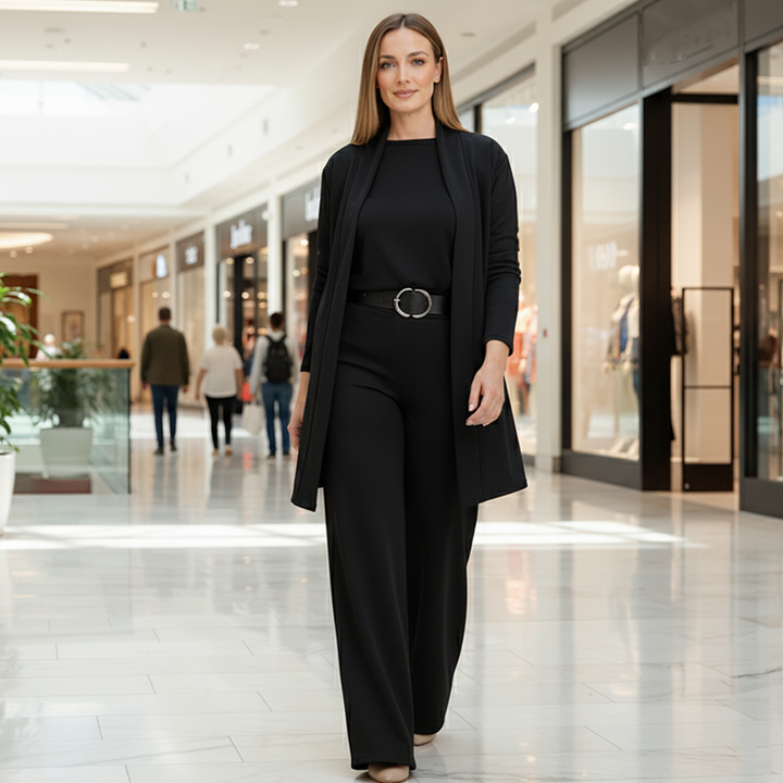 Driedelige comfortset: vest, top en broek