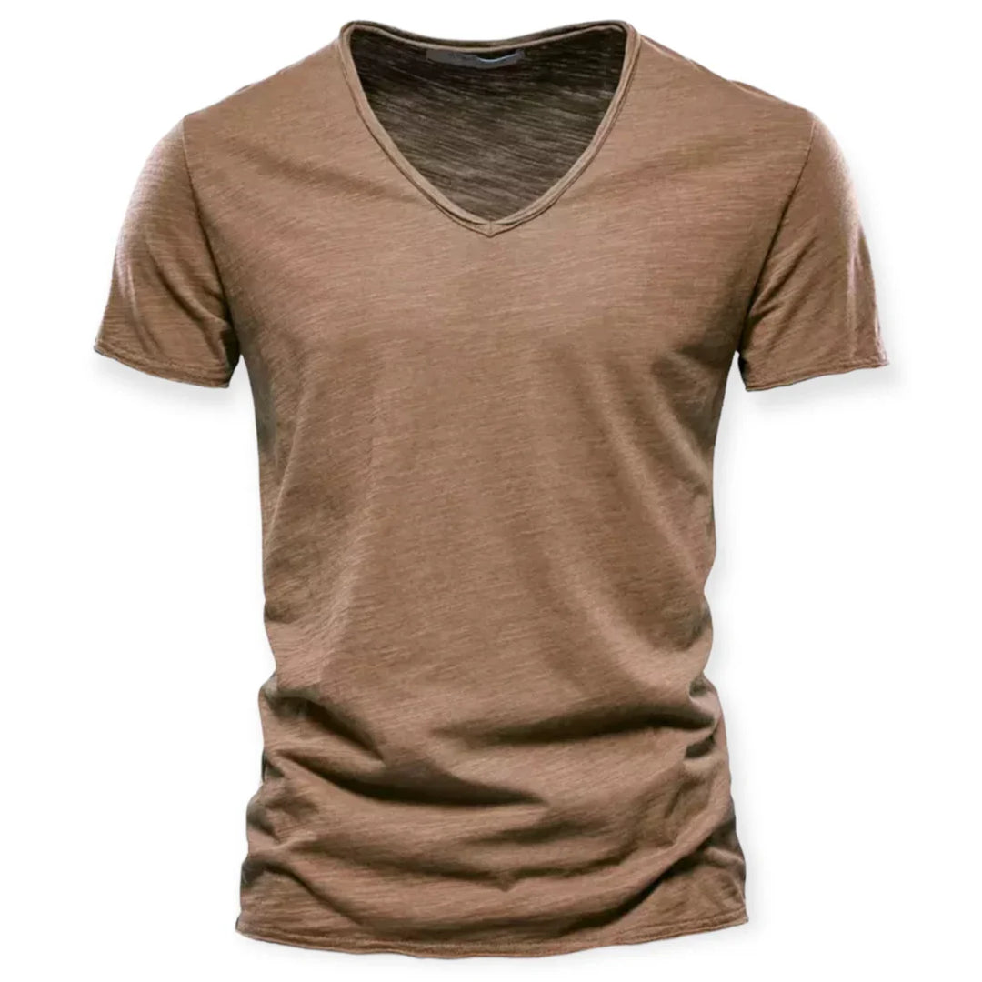 T-shirt voor heren met V-hals