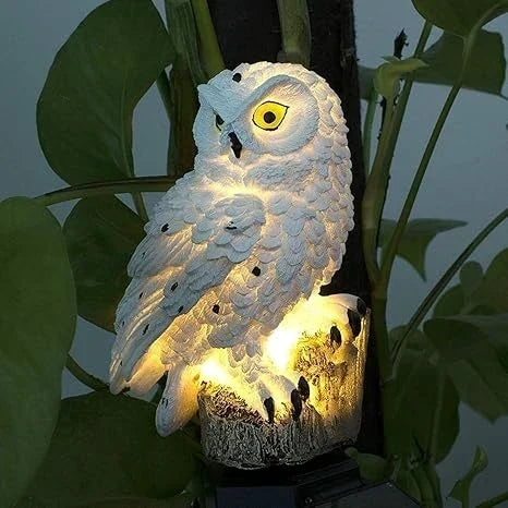 Uilen-tuinlamp op zonne-energie met warmwitte led, waterdicht IP65, 45 cm