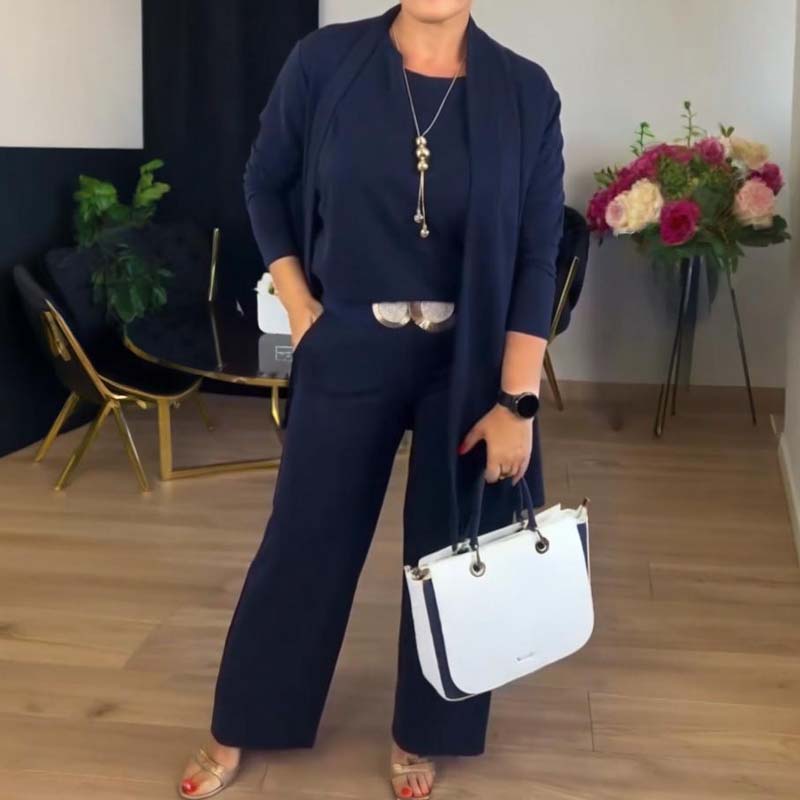 Driedelige comfortset: vest, top en broek